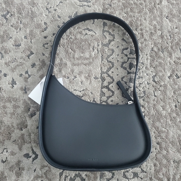 The Row Half Moon Bag in Black Leather - Picture 5 of 10